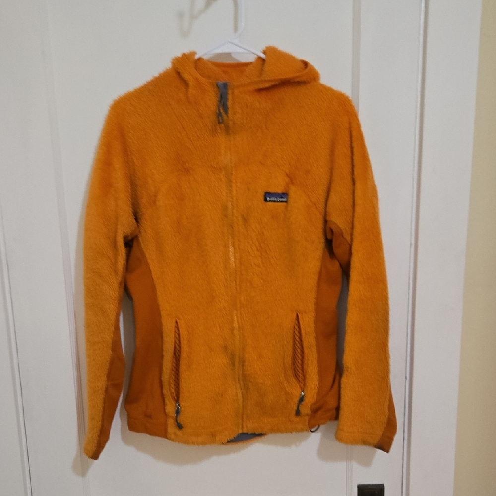 Orange Fleece Zip-Up Hoodie